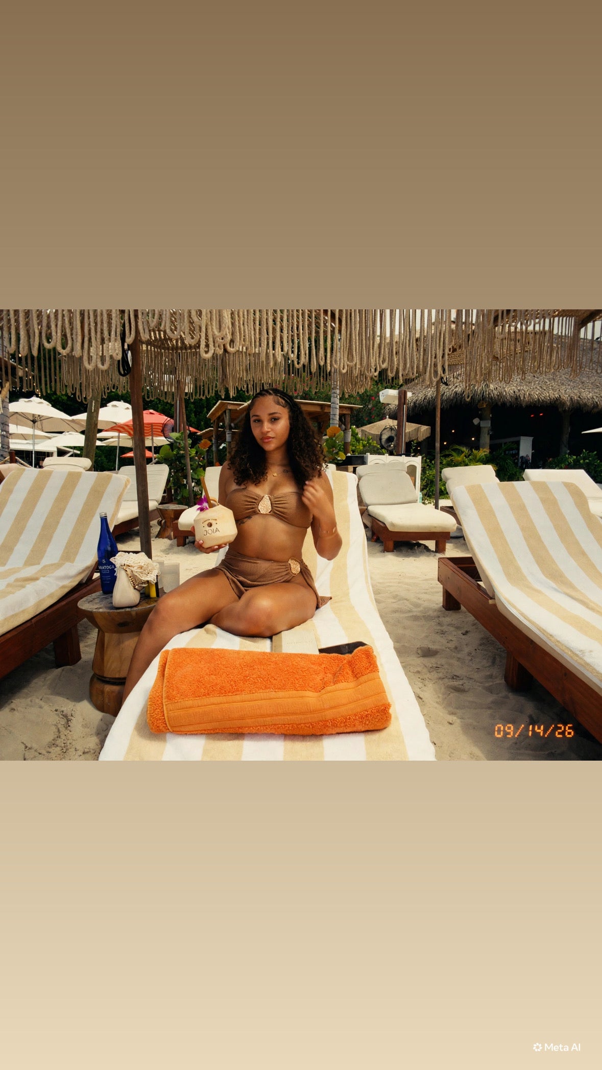 Joiya 3-Piece Set in mocha by Saraisatori, alternate view